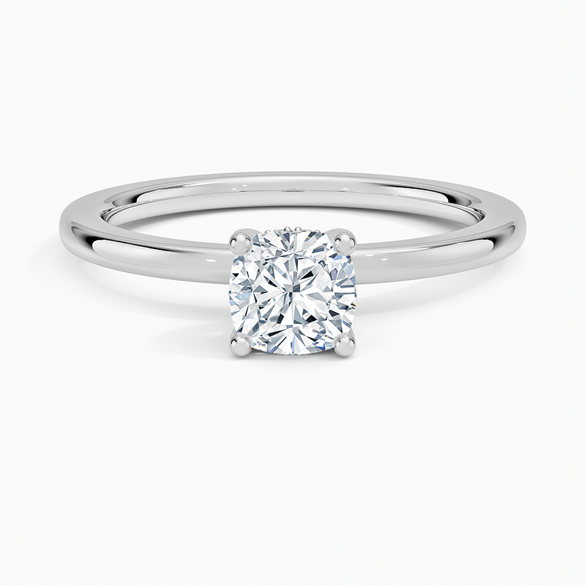Sydney Perfect Fit Hidden Halo Diamond Ring Platinum Cushion Engagement Ring