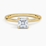 Sydney Perfect Fit Hidden Halo Diamond Ring Yellow Gold 18k Asscher Engagement Ring