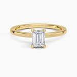 Sydney Perfect Fit Hidden Halo Diamond Ring Yellow Gold 18k Emerald Engagement Ring