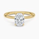 Sydney Perfect Fit Hidden Halo Diamond Ring Yellow Gold 18k Oval Engagement Ring