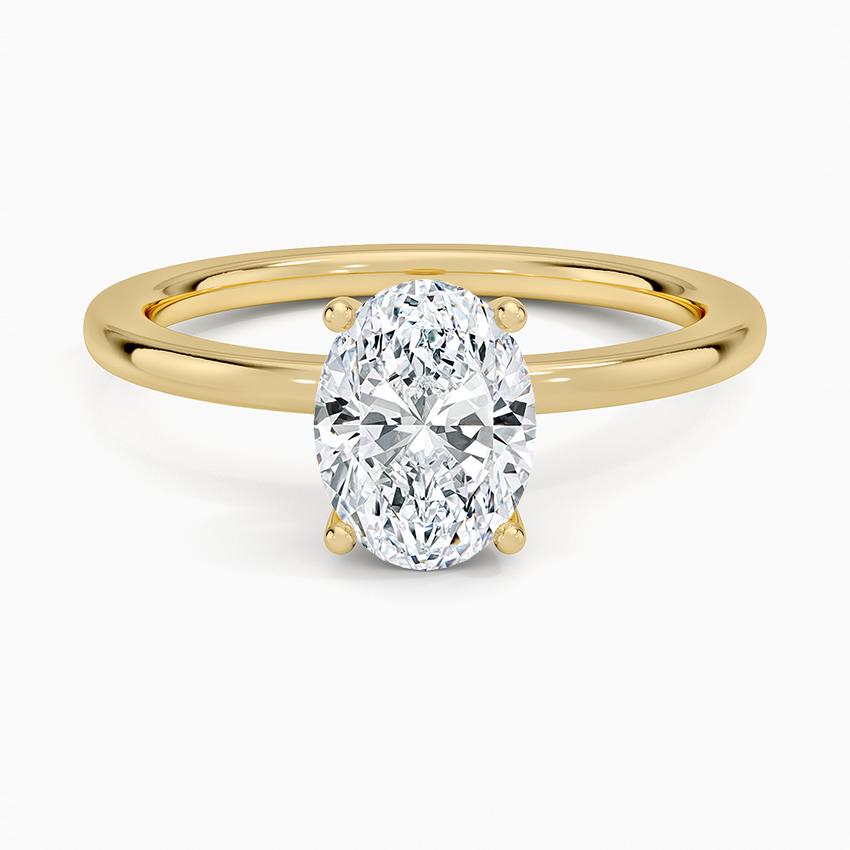 Sydney Perfect Fit Hidden Halo Diamond Ring Yellow Gold 18k Oval Engagement Ring