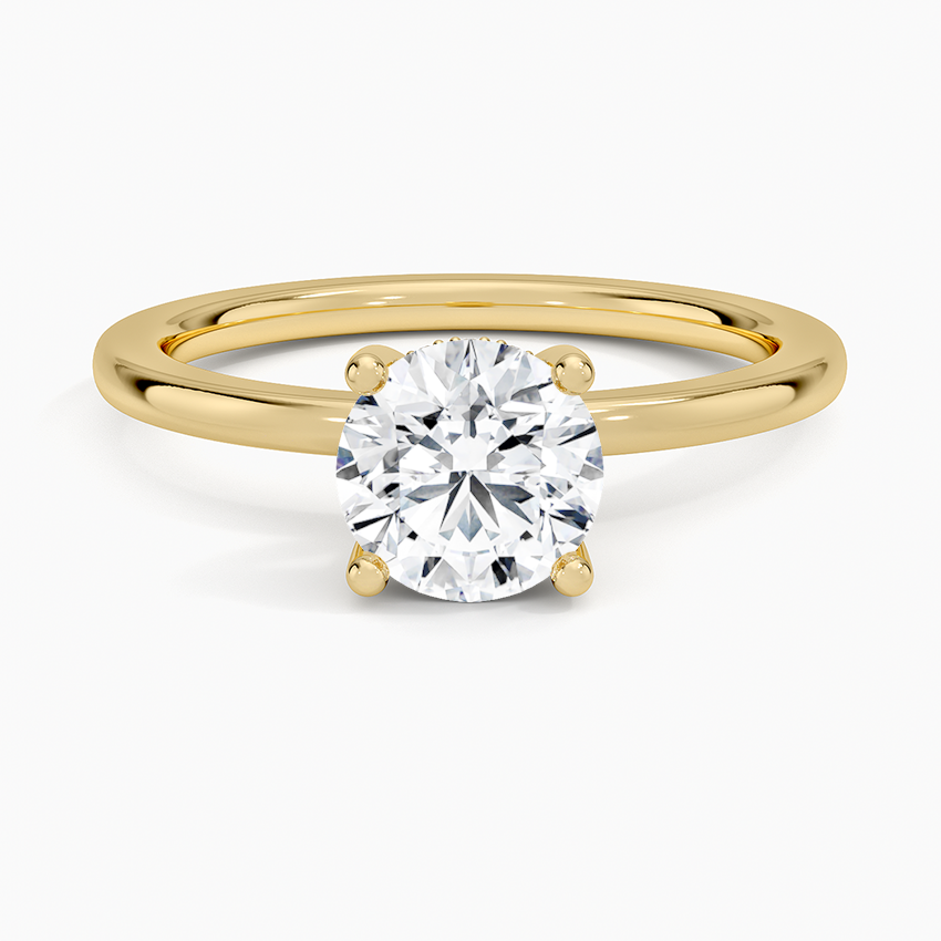 Sydney Perfect Fit Hidden Halo Diamond Ring Yellow Gold 18k Round Engagement Ring