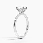 Audrey Perfect Fit Hidden Halo 1.4mm Diamond Ring Platinum Emerald Engagement Ring