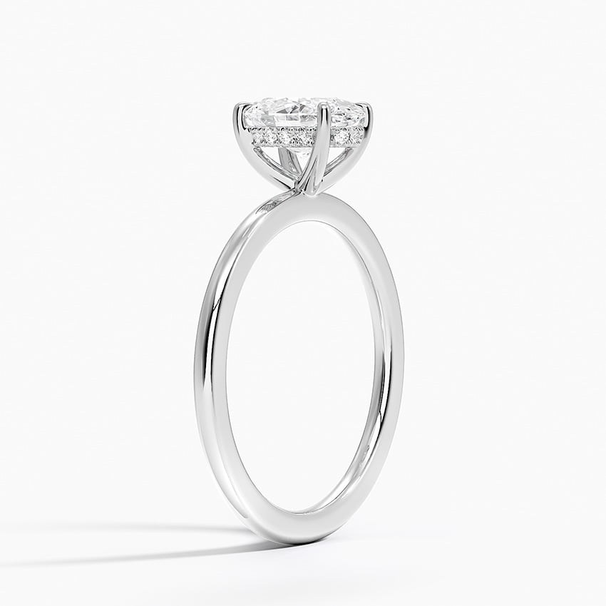 Audrey Perfect Fit Hidden Halo 1.4mm Diamond Ring Platinum Oval Engagement Ring