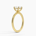 Audrey Perfect Fit Hidden Halo 1.4mm Diamond Ring Yellow Gold 18k Princess Engagement Ring