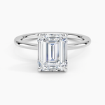 Audrey Perfect Fit Hidden Halo 1.4mm Diamond Ring Platinum Emerald Engagement Ring