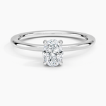 Audrey Perfect Fit Hidden Halo 1.4mm Diamond Ring Platinum Oval Engagement Ring