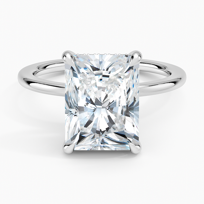 Audrey Perfect Fit Hidden Halo 1.4mm Diamond Ring Platinum Radiant Engagement Ring
