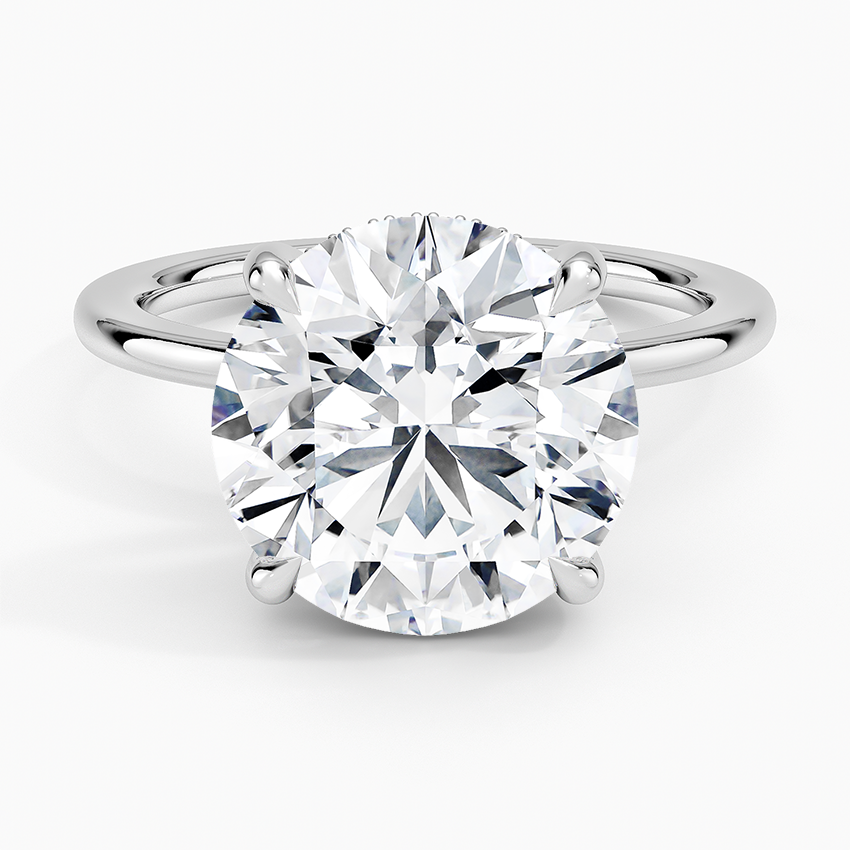 Audrey Perfect Fit Hidden Halo 1.4mm Diamond Ring Platinum Round Engagement Ring