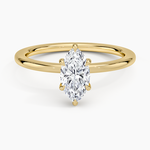 Audrey Perfect Fit Hidden Halo 1.4mm Diamond Ring Yellow Gold 18k Marquise Engagement Ring