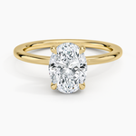 Audrey Perfect Fit Hidden Halo 1.4mm Diamond Ring Yellow Gold 18k Oval Engagement Ring