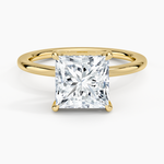 Audrey Perfect Fit Hidden Halo 1.4mm Diamond Ring Yellow Gold 18k Princess Engagement Ring