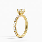 Grand Perfect Fit Three-Quarter Diamond Ring Yellow Gold 18k Cushion Engagement Ring