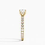 Grand Perfect Fit Three-Quarter Diamond Ring Yellow Gold 18k Cushion Engagement Ring