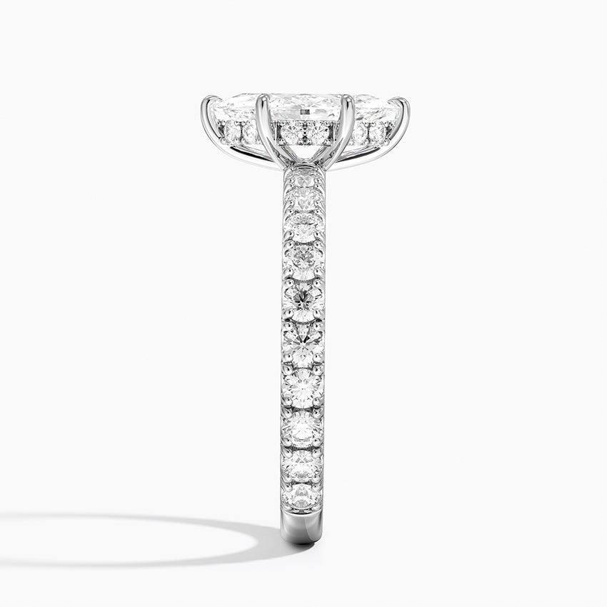 Grand Perfect Fit Three-Quarter Diamond Ring Platinum Marquise Engagement Ring