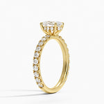 Grand Perfect Fit Three-Quarter Diamond Ring Yellow Gold 18k Oval Engagement Ring
