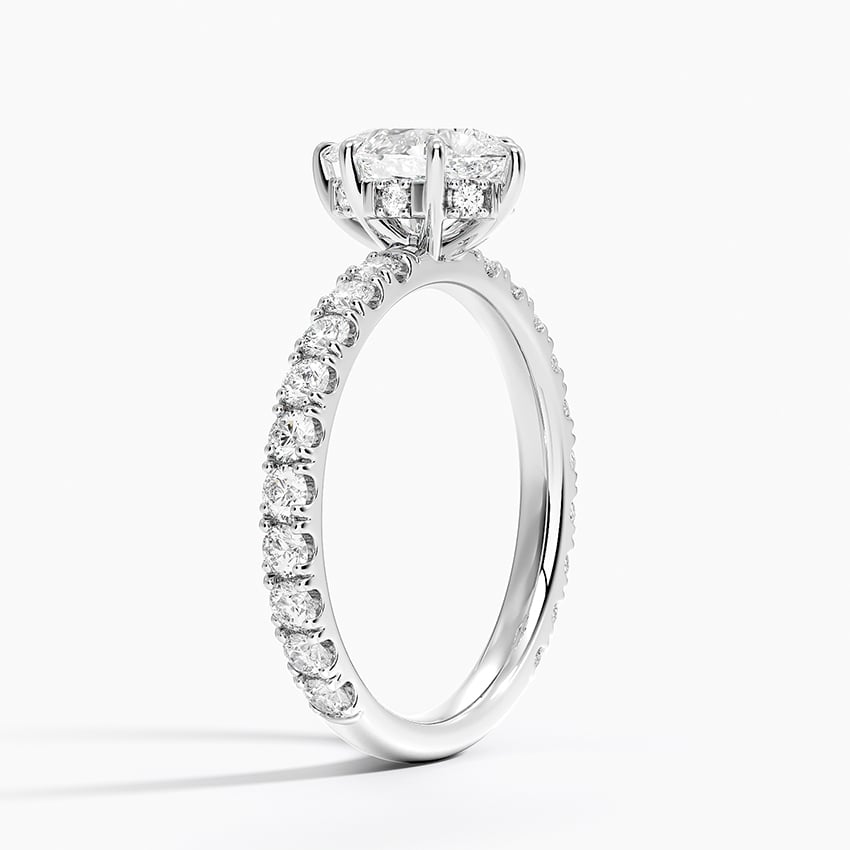 Grand Perfect Fit Three-Quarter Diamond Ring Platinum Pear Engagement Ring