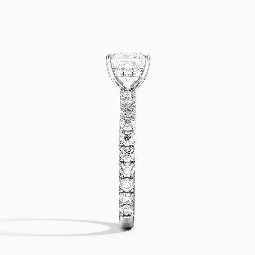 Grand Perfect Fit Three-Quarter Diamond Ring Platinum Princess Engagement Ring