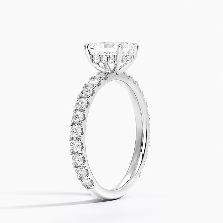 Grand Perfect Fit Three-Quarter Diamond Ring Platinum Radiant Engagement Ring