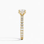 Grand Perfect Fit Three-Quarter Diamond Ring Yellow Gold 18k Round Engagement Ring