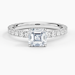 Grand Perfect Fit Three-Quarter Diamond Ring Platinum Asscher Engagement Ring