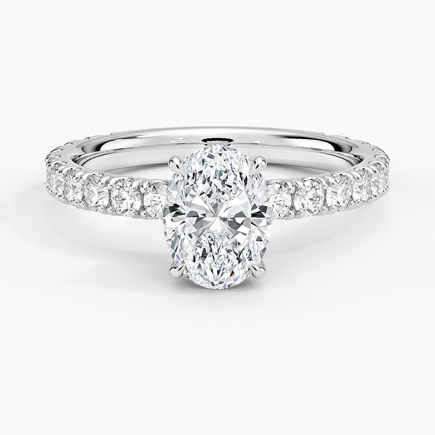 Grand Perfect Fit Three-Quarter Diamond Ring Platinum Oval Engagement Ring