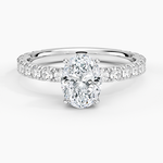 Grand Perfect Fit Three-Quarter Diamond Ring Platinum Oval Engagement Ring