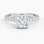 Grand Perfect Fit Three-Quarter Diamond Ring Platinum Princess Engagement Ring