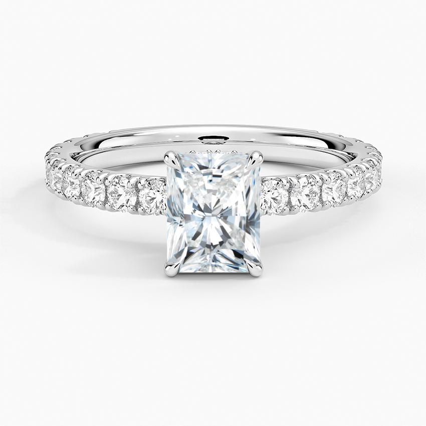 Grand Perfect Fit Three-Quarter Diamond Ring Platinum Radiant Engagement Ring