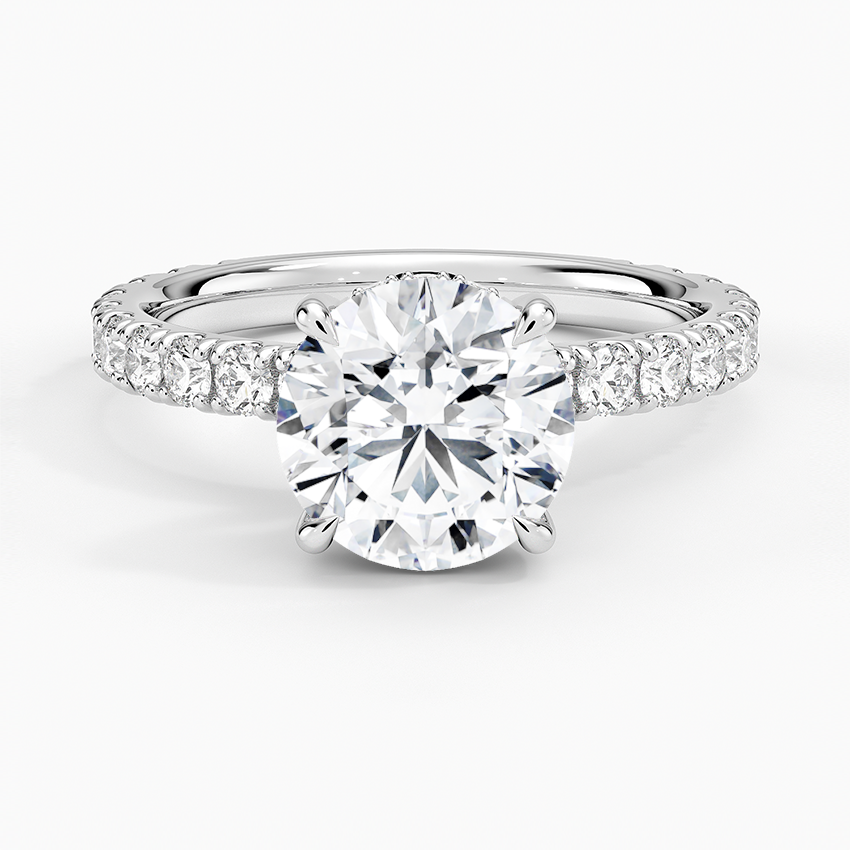 Grand Perfect Fit Three-Quarter Diamond Ring Platinum Round Engagement Ring