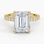 Grand Perfect Fit Three-Quarter Diamond Ring Yellow Gold 18k Emerald Engagement Ring