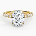 Grand Perfect Fit Three-Quarter Diamond Ring Yellow Gold 18k Oval Engagement Ring