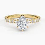 Grand Perfect Fit Three-Quarter Diamond Ring Yellow Gold 18k Pear Engagement Ring