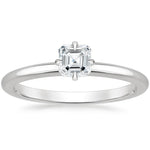 North Star Solitaire Engagement Ring 18K White Gold AS