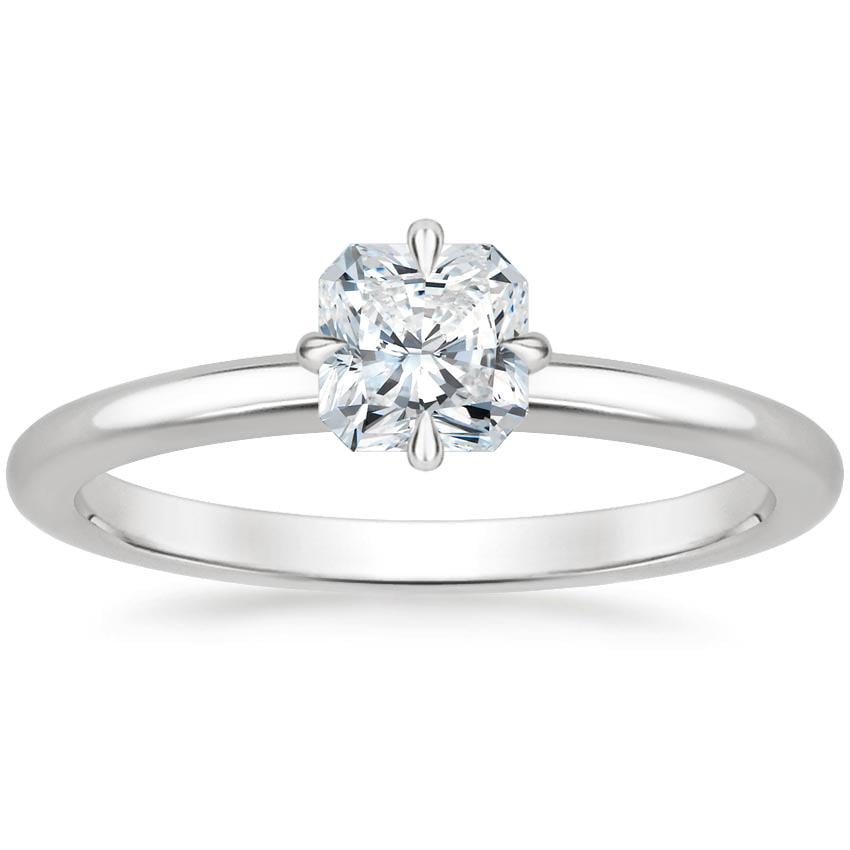 North Star Solitaire Engagement Ring 18K White Gold RA