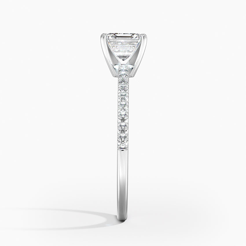 Ballad Half Coverage Diamond Ring (1/8 ct. tw.) Platinum Asscher Engagement Ring