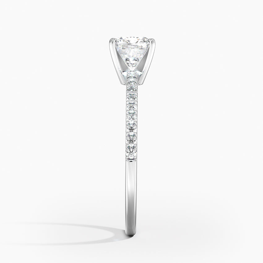 Ballad Half Coverage Diamond Ring (1/8 ct. tw.) Platinum Cushion Engagement Ring