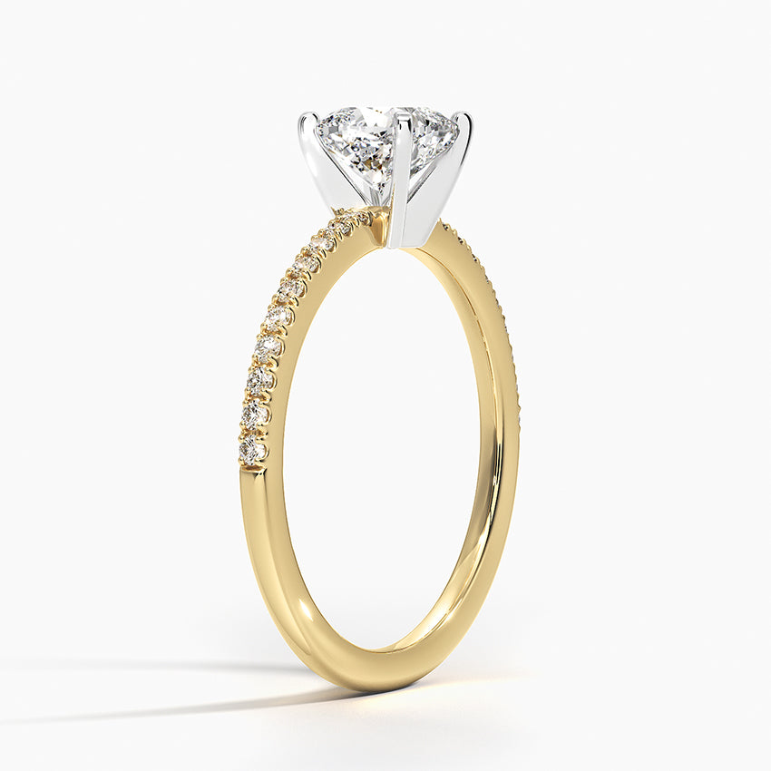Ballad Half Coverage Diamond Ring (1/8 ct. tw.) Yellow Gold 18k Cushion Engagement Ring