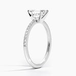 Ballad Half Coverage Diamond Ring (1/8 ct. tw.) Platinum Emerald Engagement Ring