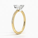 Ballad Half Coverage Diamond Ring (1/8 ct. tw.) Yellow Gold 18k Emerald Engagement Ring