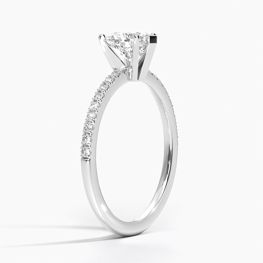 Ballad Half Coverage Diamond Ring (1/8 ct. tw.) Platinum Heart Engagement Ring