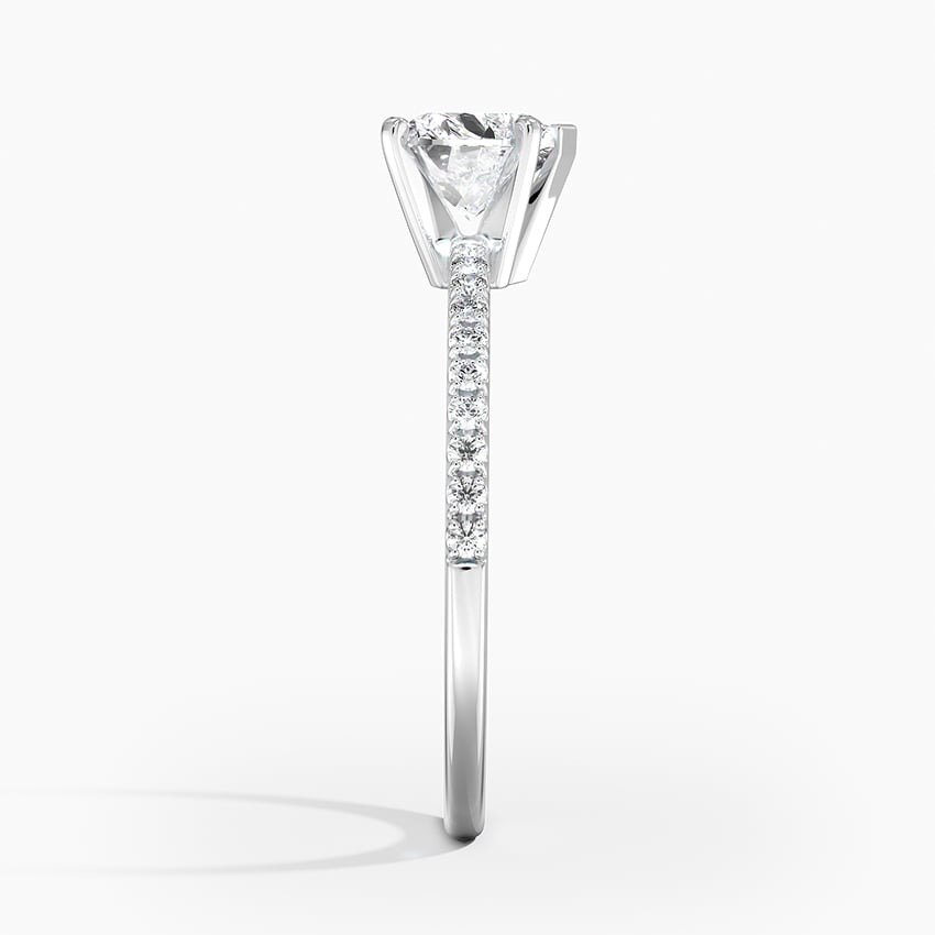 Ballad Half Coverage Diamond Ring (1/8 ct. tw.) Platinum Heart Engagement Ring