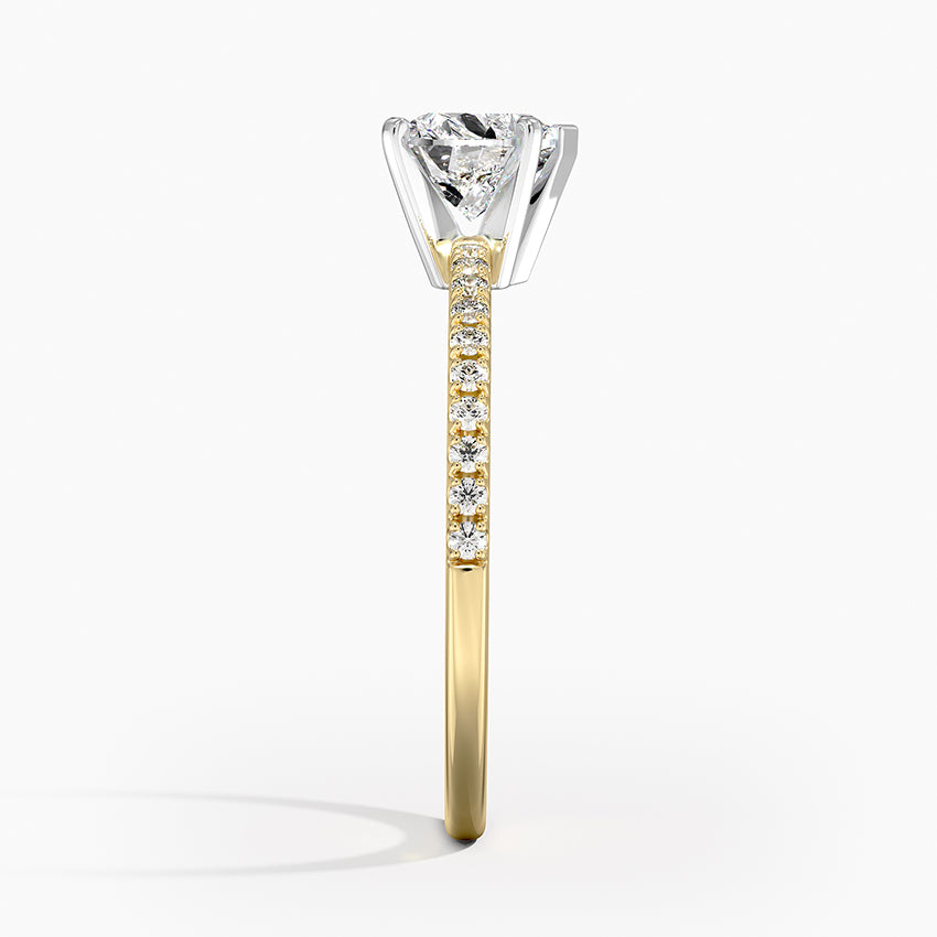Ballad Half Coverage Diamond Ring (1/8 ct. tw.) Yellow Gold 18k Heart Engagement Ring