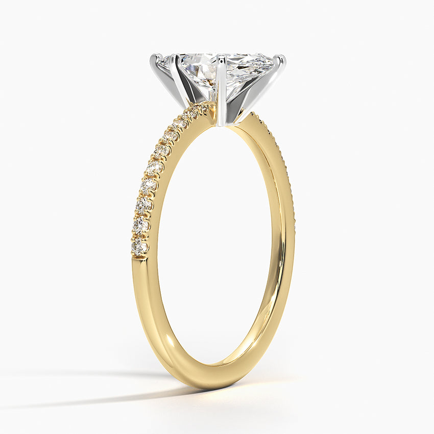 Ballad Half Coverage Diamond Ring (1/8 ct. tw.) Yellow Gold 18k Marquise Engagement Ring