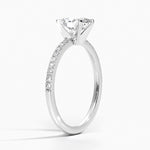 Ballad Half Coverage Diamond Ring (1/8 ct. tw.) Platinum Oval Engagement Ring