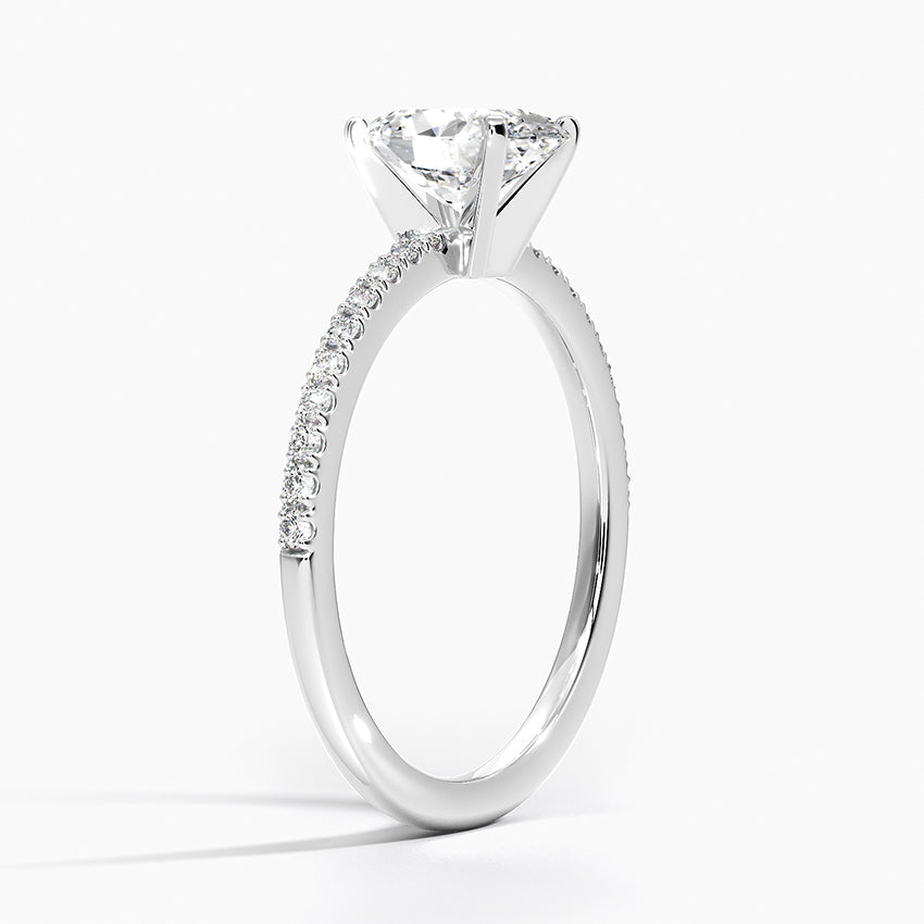 Ballad Half Coverage Diamond Ring (1/8 ct. tw.) Platinum Oval Engagement Ring