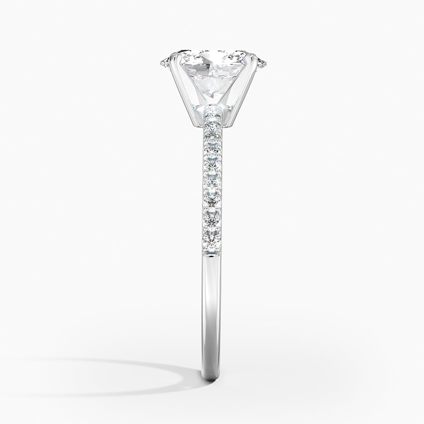 Ballad Half Coverage Diamond Ring (1/8 ct. tw.) Platinum Oval Engagement Ring