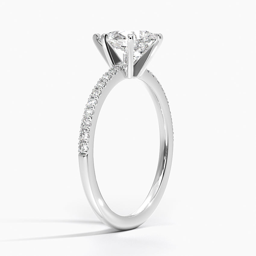 Ballad Half Coverage Diamond Ring (1/8 ct. tw.) Platinum Pear Engagement Ring