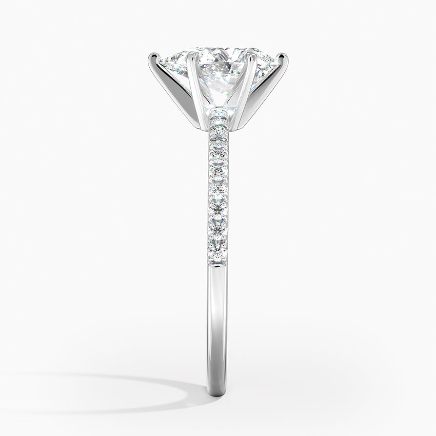 Ballad Half Coverage Diamond Ring (1/8 ct. tw.) Platinum Pear Engagement Ring