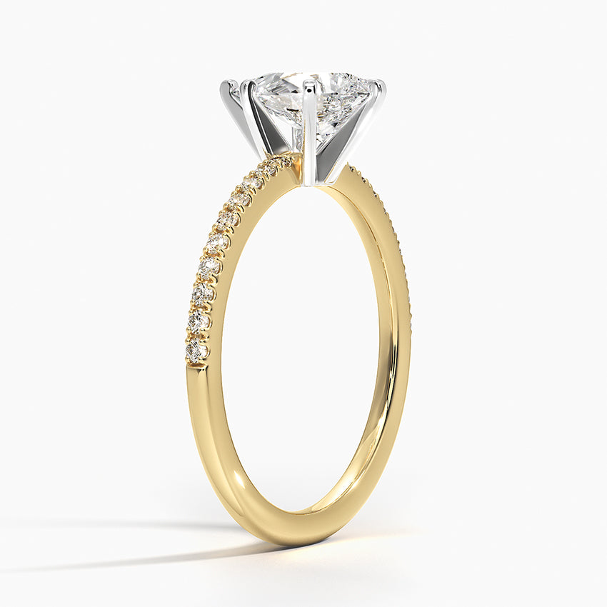 Ballad Half Coverage Diamond Ring (1/8 ct. tw.) Yellow Gold 18k Pear Engagement Ring